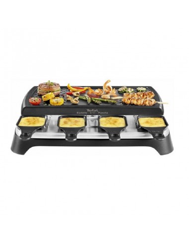 Appareil à Raclette Grill Plancha TEFAL 8 Personnes - 1350W - Noir/Inox (RE459801)