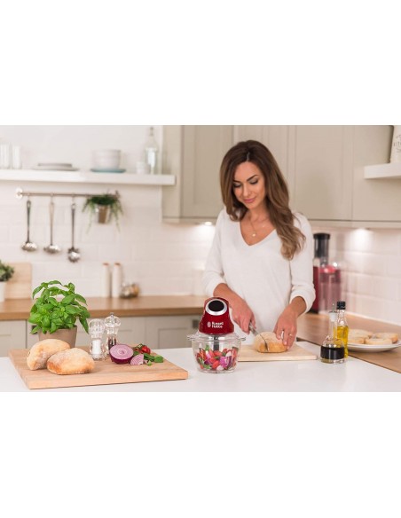 Mini Hachoir RUSSEL HOBBS - 200 Watts - 1 Litre - Rouge (24660-56) Mini Hachoir RUSSEL HOBBS - 200 Watts - 1 Litre - Rouge (24660-56)