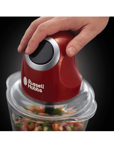 Mini Hachoir RUSSEL HOBBS - 200 Watts - 1 Litre - Rouge (24660-56) Mini Hachoir RUSSEL HOBBS - 200 Watts - 1 Litre - Rouge (24660-56)