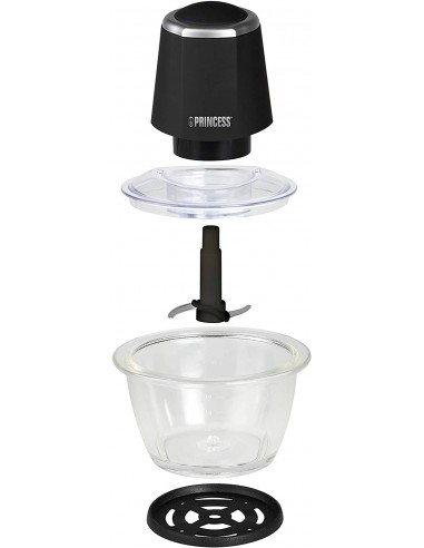 Mini Hachoir PRINCESS Smart Chopper 300 Watt - 1 Litre - Noir (221010) Mini Hachoir PRINCESS Smart Chopper 300 Watt - 1 Litre - Noir (221010)