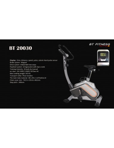 Vélo Bike BT FITNESS - 120 KG - Gris... Vélo Bike BT FITNESS - 120 KG - Gris...