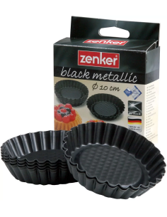 Lot de 6 Moules à Tartelettes ZENKER 10 CM - Noir (6531)