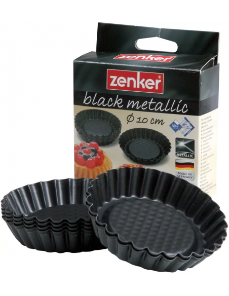 Lot de 6 Moules à Tartelettes ZENKER 10 CM - Noir (6531) Lot de 6 Moules à Tartelettes ZENKER 10 CM - Noir (6531)