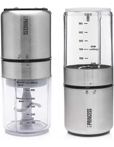 Mini Blender-Hachoir PRINCESS 0,5 Litres 350 Watts - Inox/Brossé (221080) Mini Blender-Hachoir PRINCESS 0,5 Litres 350 Watts - Inox/Brossé (221080)
