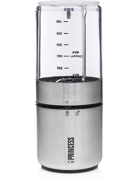 Mini Blender-Hachoir PRINCESS 0,5 Litres 350 Watts - Inox/Brossé (221080) Mini Blender-Hachoir PRINCESS 0,5 Litres 350 Watts - Inox/Brossé (221080)