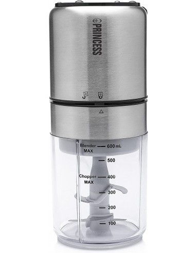 Mini Blender-Hachoir PRINCESS 0,5 Litres 350 Watts - Inox/Brossé (221080) Mini Blender-Hachoir PRINCESS 0,5 Litres 350 Watts - Inox/Brossé (221080)