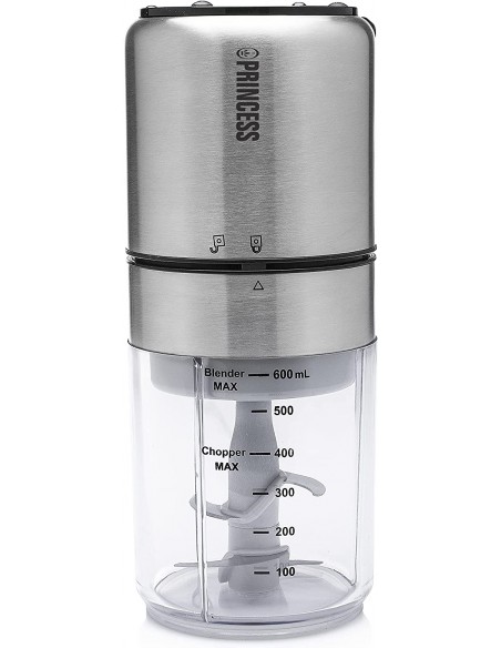 Mini Blender-Hachoir PRINCESS 0,5 Litres 350 Watts - Inox/Brossé (221080) Mini Blender-Hachoir PRINCESS 0,5 Litres 350 Watts - Inox/Brossé (221080)