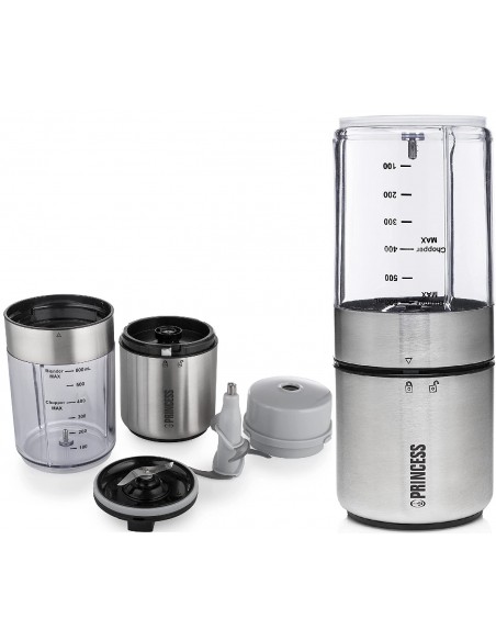 Mini Blender-Hachoir PRINCESS 0,5 Litres 350 Watts - Inox/Brossé (221080) Mini Blender-Hachoir PRINCESS 0,5 Litres 350 Watts - Inox/Brossé (221080)