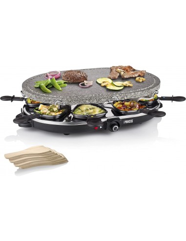 Appareils à Raclette PRINCESS 8 Poêlons 2en1 - 1200 Watts - Noir (162720)