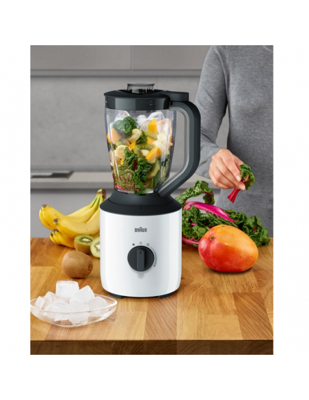 Blender BRAUN PowerBlend 3 - 800 Watts - 1500 Litres - Blanc (JB3100WH) Blender BRAUN PowerBlend 3 - 800 Watts - 1500 Litres - Blanc (JB3100WH)