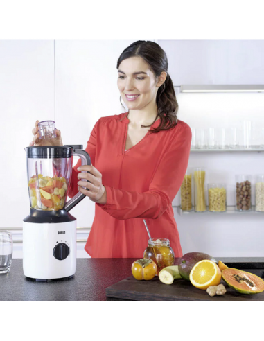 Blender BRAUN PowerBlend 3 - 800 Watts - 1500 Litres - Blanc Blender BRAUN PowerBlend 3 - 800 Watts - 1500 Litres - Blanc