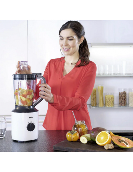 Blender BRAUN PowerBlend 3 - 800 Watts - 1500 Litres - Blanc Blender BRAUN PowerBlend 3 - 800 Watts - 1500 Litres - Blanc