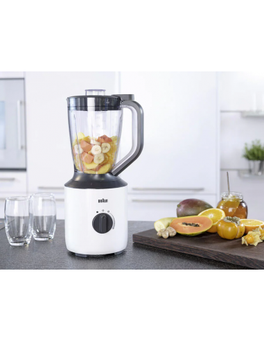 Blender BRAUN PowerBlend 3 - 800 Watts - 1500 Litres - Blanc (JB3100WH) Blender BRAUN PowerBlend 3 - 800 Watts - 1500 Litres - Blanc (JB3100WH)