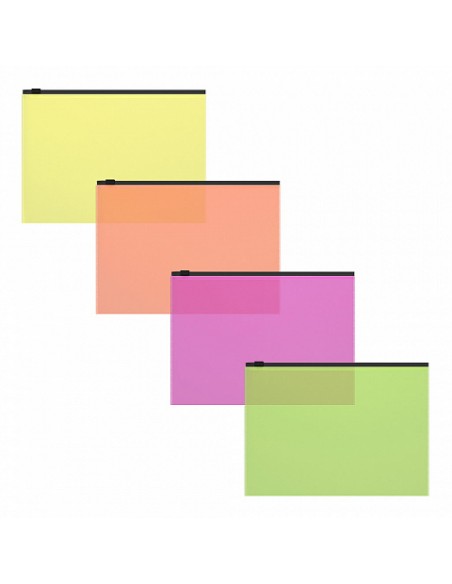 Pochette zippée ErichKrause® Fizzy Neon, C6, couleurs assorties prix tunisie