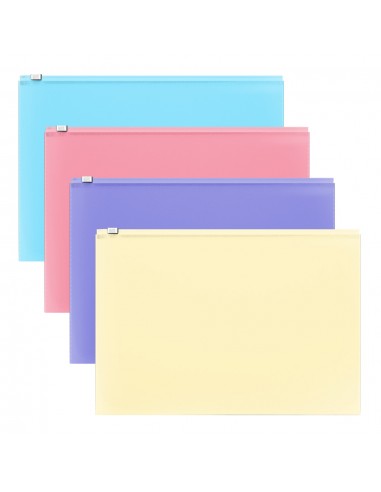 Pochette zippée ErichKrause® Fizzy Pastel, B5, couleurs assorties (12 pièces dans un sachet) prix tunisie