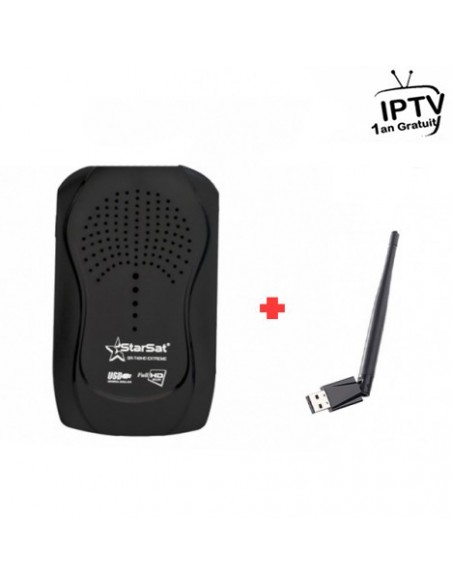 Récepteur STARSAT T50 + Clé Wifi + Abonnement IPTV 12 Mois (SR-T50)