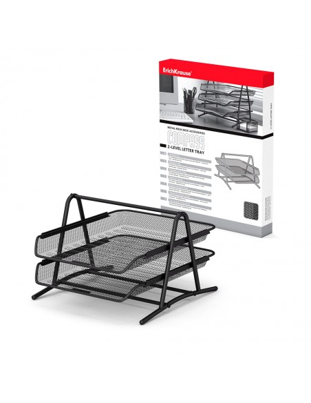 Corbeille à courrier à 2 niveaux ErichKrause® Compass, Classic, Noir prix tunisie