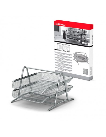 Corbeille à courrier à 2 niveaux ErichKrause® Compass, Classic, Silver prix tunisie Corbeille à courrier à 2 niveaux ErichKrause® Compass, Classic, Silver prix tunisie