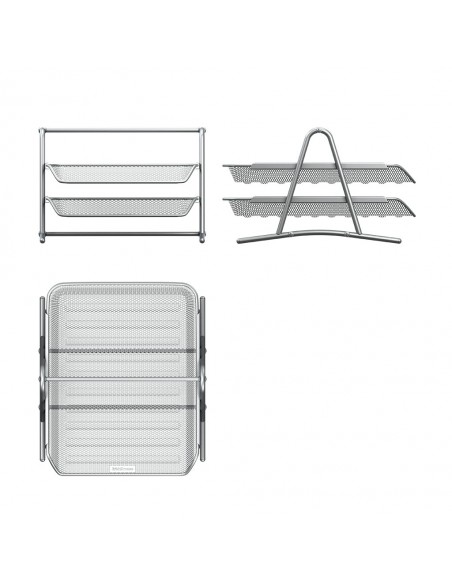 Corbeille à courrier à 2 niveaux ErichKrause® Compass, Classic, Silver prix Corbeille à courrier à 2 niveaux ErichKrause® Compass, Classic, Silver prix