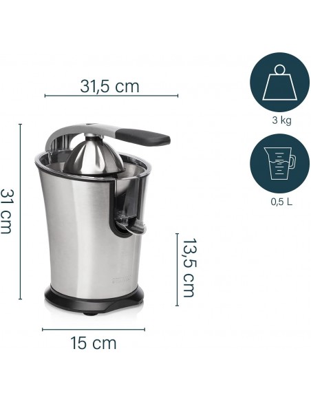 Presse Agrumes PRINCESS Pro Semi-Professionnel - 300 Watt - Inox (201860)