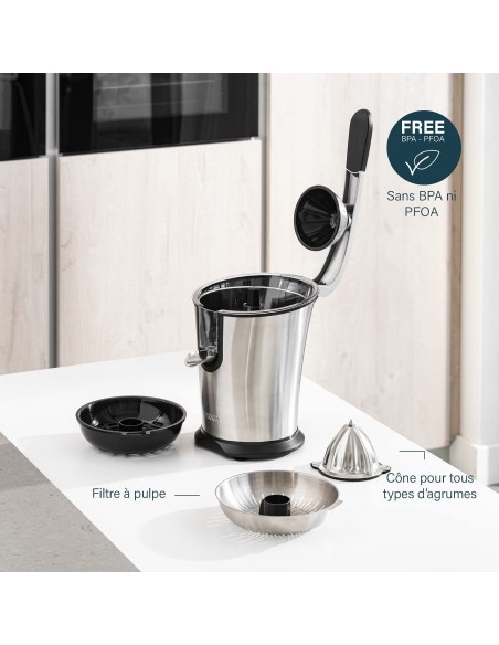 Presse Agrumes PRINCESS Pro Semi-Professionnel - 300 Watt - Inox (201860)