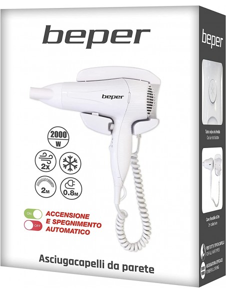 Sèche Cheveux BEPER Mural - 2000 Watt - Blanc (40.490)
