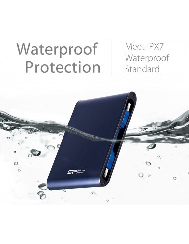 Disque dur externe portable robuste SILICON POWER 2 To Armor A80, USB 3.0 , Bleu