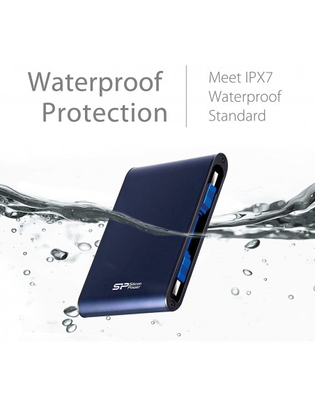 Disque dur externe portable robuste SILICON POWER 2 To Armor A80, USB 3.0 , Bleu