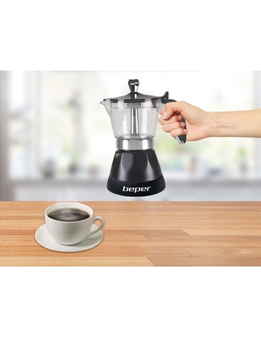 Cafetière Electrique BEPER - 3 Tasses - 400 Watt - Noir (BC.040N)