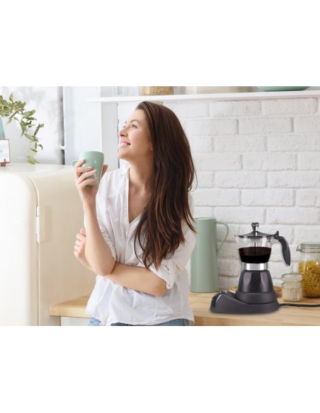 Cafetière Electrique BEPER - 3 Tasses - 400 Watt - Noir (BC.040N)