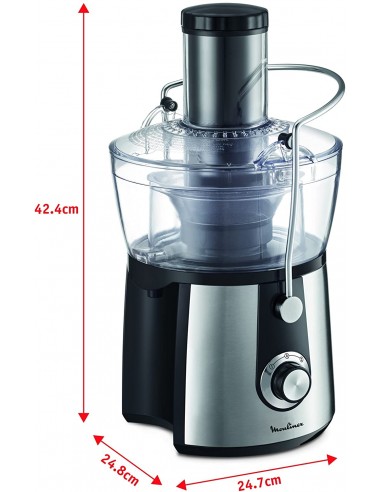 Centrifugeuse MOULINEX Juice Express 800 Watt - 1.5 Litres - Noir/Inox (JU550D10)