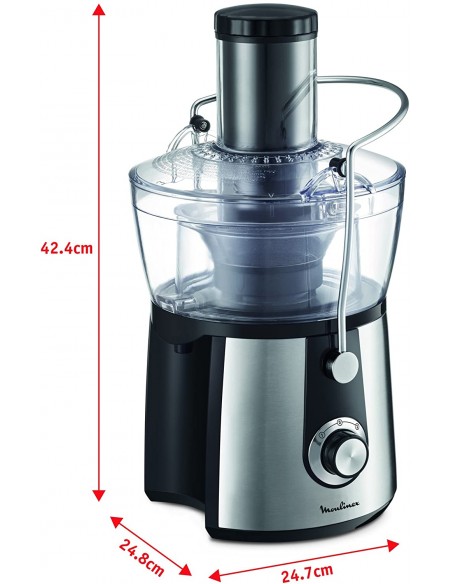 Centrifugeuse MOULINEX Juice Express 800 Watt - 1.5 Litres - Noir/Inox (JU550D10)