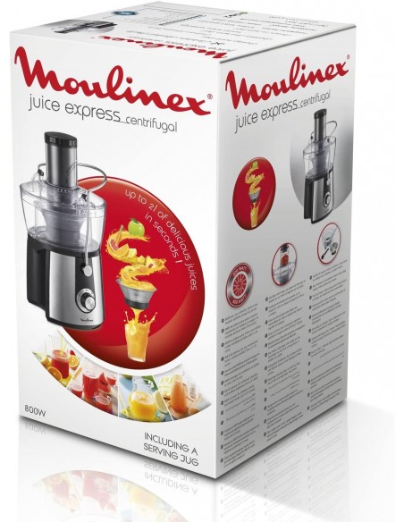 Centrifugeuse MOULINEX Juice Express 800 Watt - 1.5 Litres - Noir/Inox (JU550D10)