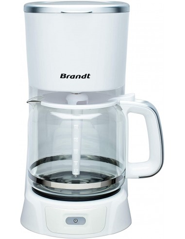 Cafetière à Filtre BRANDT 1000 Watt - 18 Tasses - Blanc/Silver (CAF1318S)