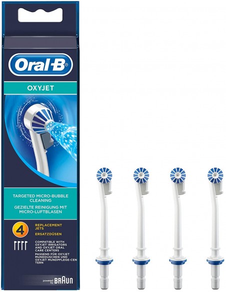 Pack de 4 Canules Oxyjet BRAUN Oral-B Multicolore (ED17-4) Pack de 4 Canules Oxyjet BRAUN Oral-B Multicolore (ED17-4)