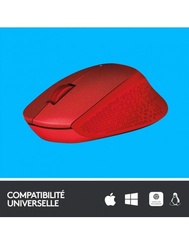 Souris sans fil LOGITECH M330 Silent Plus - Rouge (910-004911)