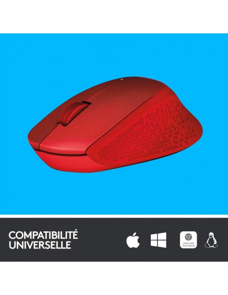 Souris sans fil LOGITECH M330 Silent Plus - Rouge (910-004911)