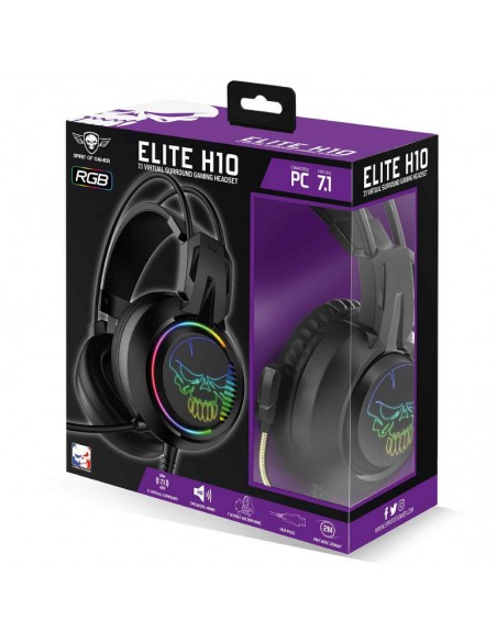Casque SPIRIT OF GAMER ELITE H10 avec Microphone - Multiplateforme/Noir Casque SPIRIT OF GAMER ELITE H10 avec Microphone - Multiplateforme/Noir