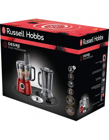 Robot Multifonctions RUSSELL HOBBS 600 Watt - 2,5 Litres - Rouge (24730-56)