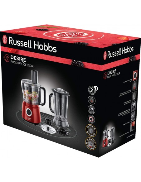Robot Multifonctions RUSSELL HOBBS 600 Watt - 2,5 Litres - Rouge (24730-56)