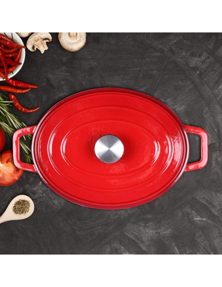 Cocotte Ovale LIVOO 29 CM - 4.5 Litres - Rouge (MEP129R) Cocotte Ovale LIVOO 29 CM - 4.5 Litres - Rouge (MEP129R)