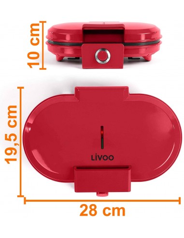 Appareil à Gaufres LIVOO 1200 Watt - Rouge (DOP195) Appareil à Gaufres LIVOO 1200 Watt - Rouge (DOP195)