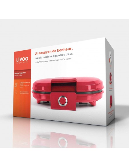 Appareil à Gaufres LIVOO 1200 Watt - Rouge (DOP195) Appareil à Gaufres LIVOO 1200 Watt - Rouge (DOP195)