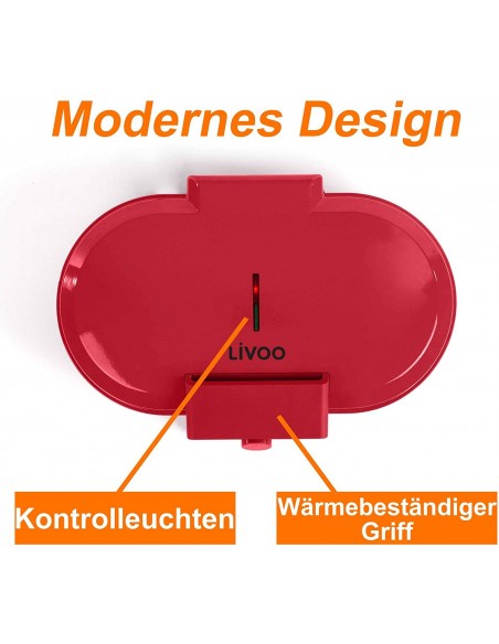 Appareil à Gaufres LIVOO 1200 Watt - Rouge (DOP195) Appareil à Gaufres LIVOO 1200 Watt - Rouge (DOP195)