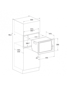Micro-Onde Grill Encastrable FOCUS 20 Litres Inox (F23X) 2