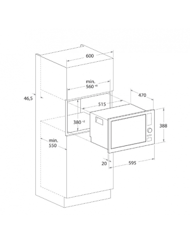 Micro Onde Grill Encastrable FOCUS 1400W 20L - Inox (F.23X) Micro Onde Grill Encastrable FOCUS 1400W 20L - Inox (F.23X)