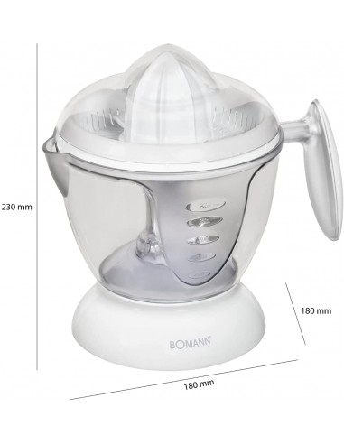 Presse Agrumes BOMANN Electrique - 1.2 Litres - 40 Watt - Blanc (ZP1092CB)