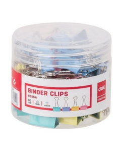 Tube de 40 Binders clip DELI19 mm Assorties (5001.045.008555)