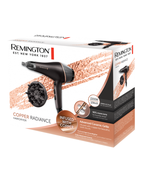 Sèche Cheveux REMINGTON Copper Radiance 2200 Watt - Noir (AC5700)