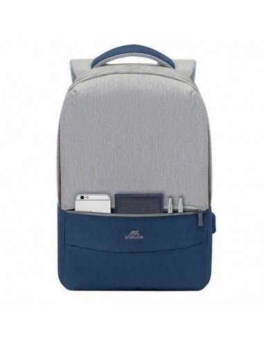 Sac à dos RIVACASE Pour PC Portable 15.6" - Gris & Bleu (R-7562-GRIS-BLEU)